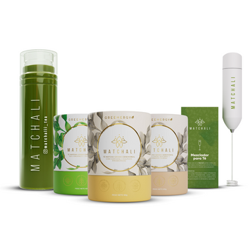 KIT TÉ MATCHA X3 + TERMO Y MEZCLADOR MATCHALI - MATCHALI Colombia